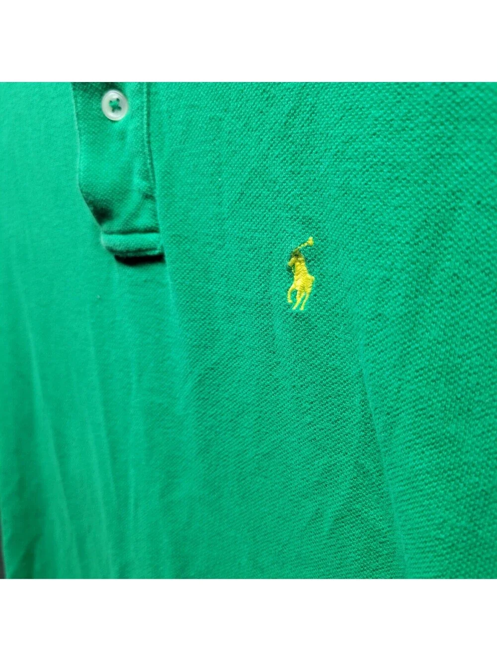 Boys Vintage Polo Ralph Lauren Green Mesh Polo Sz XL (20)